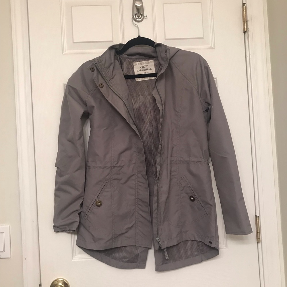 Grey Drawstring Coat